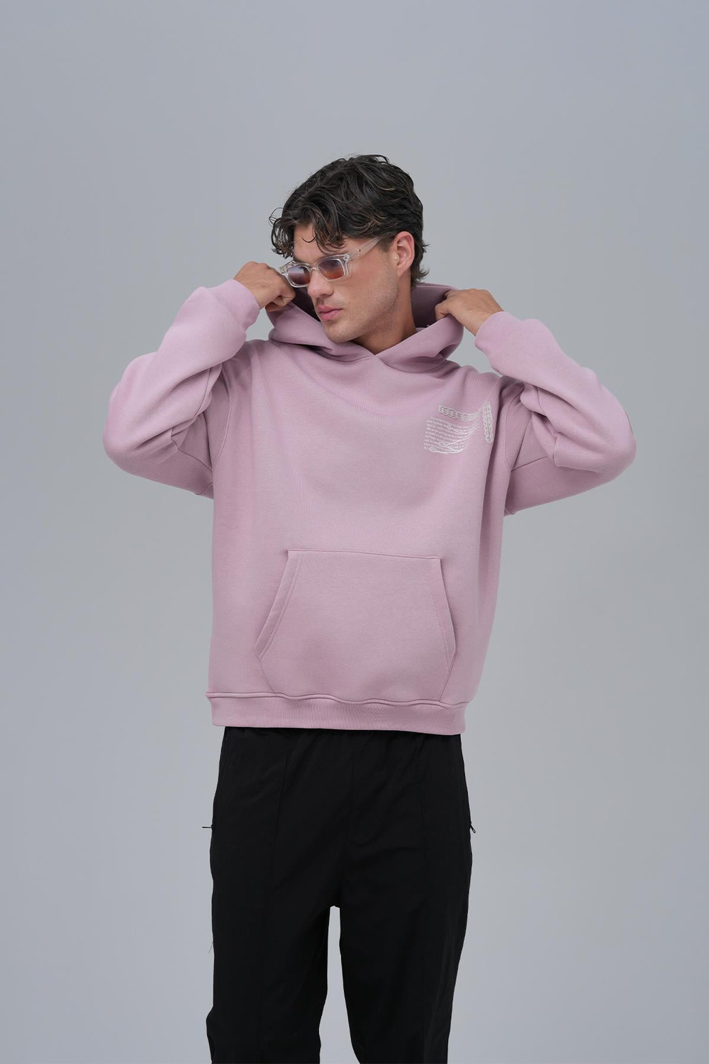 Sacred Geometry Oversize Sweatshirt Erkek Pembe