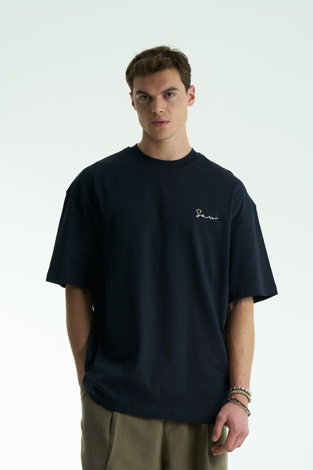 SAW Atelier Oversize Erkek Tişört Lacivert
