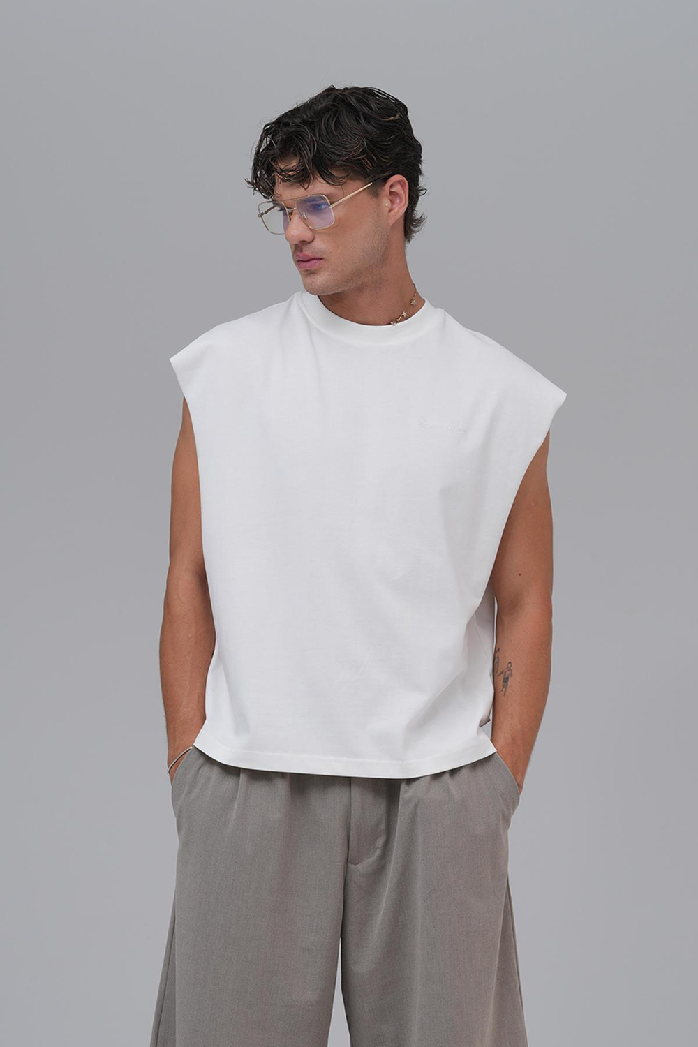 SAW Club Oversize Atlet Erkek Ekru