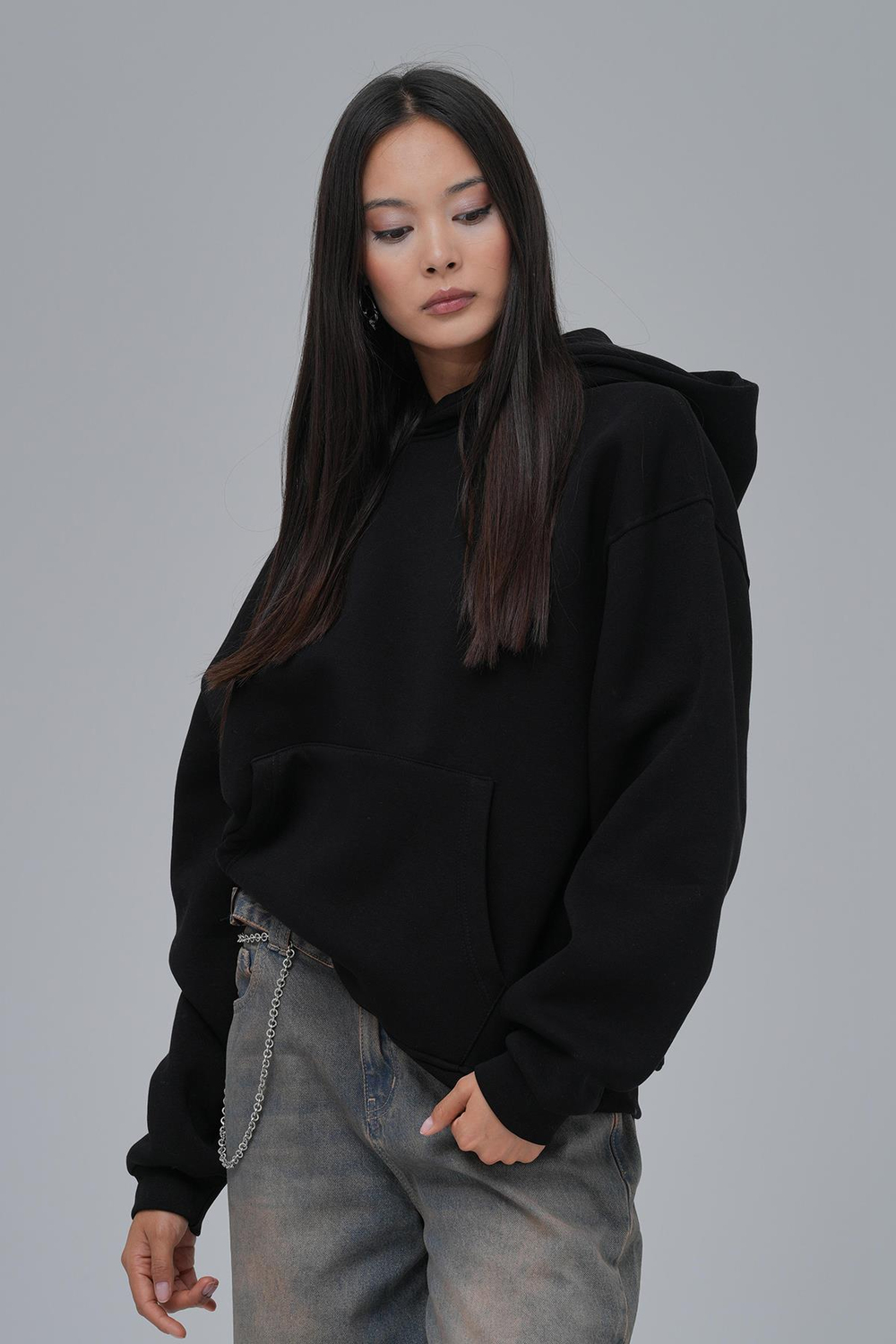 SAW Club Oversize Sweatshirt Kadın Siyah