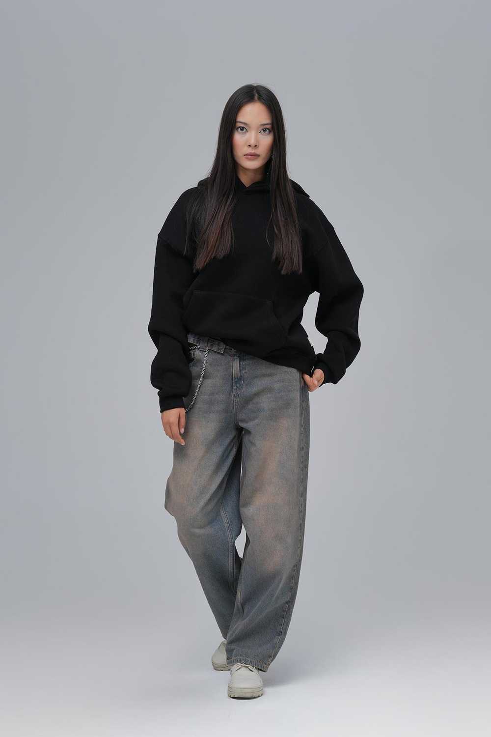 SAW Club Oversize Sweatshirt Kadın Siyah