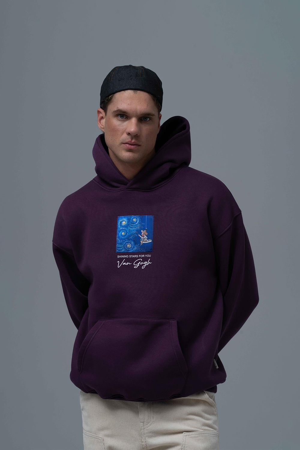 Shining Stars Oversized Sweatshirt Purple