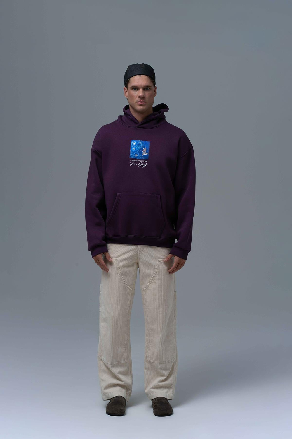Shining Stars Oversized Sweatshirt Purple