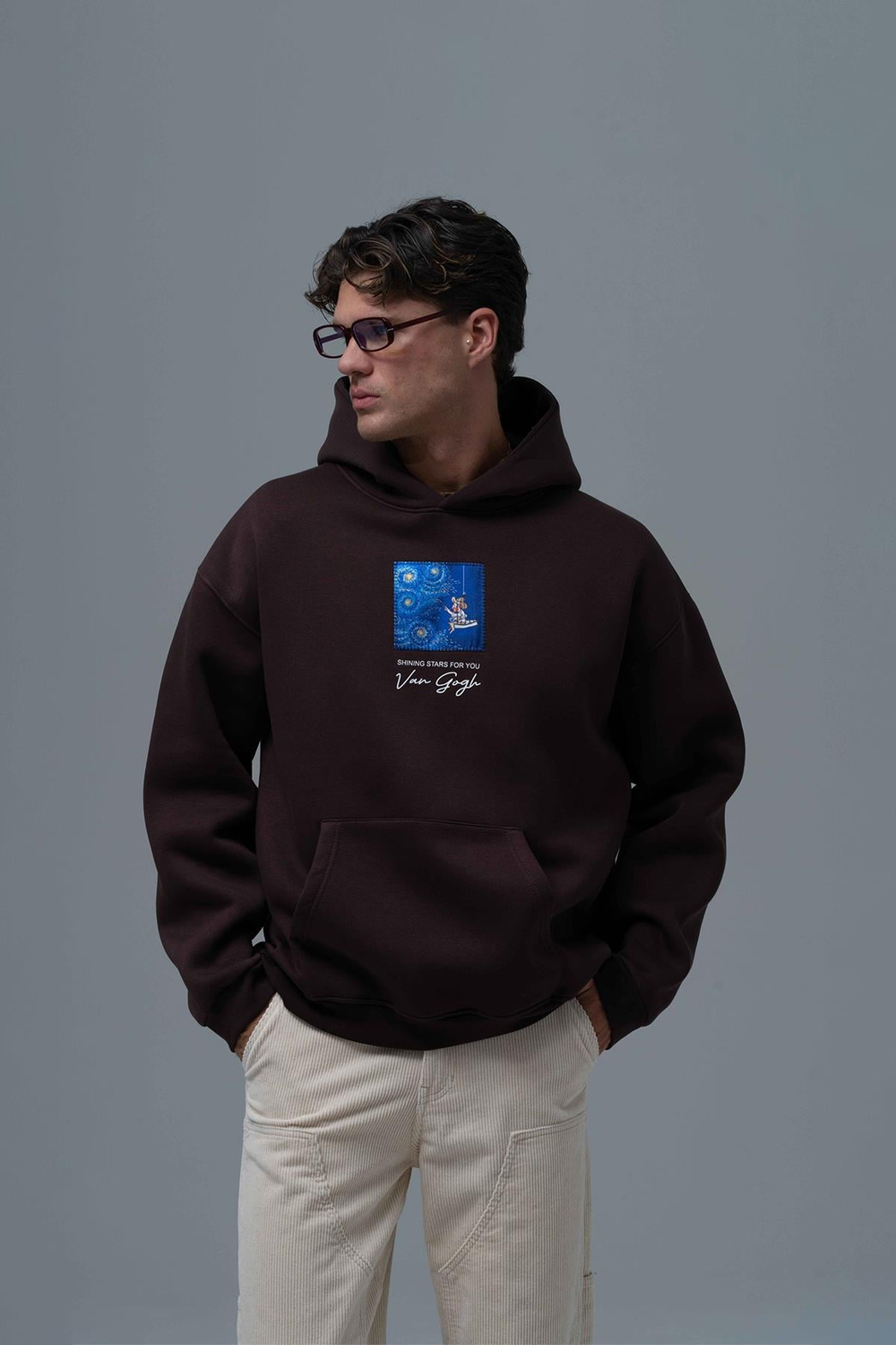 Shining Stars Oversized Sweatshirt Brown