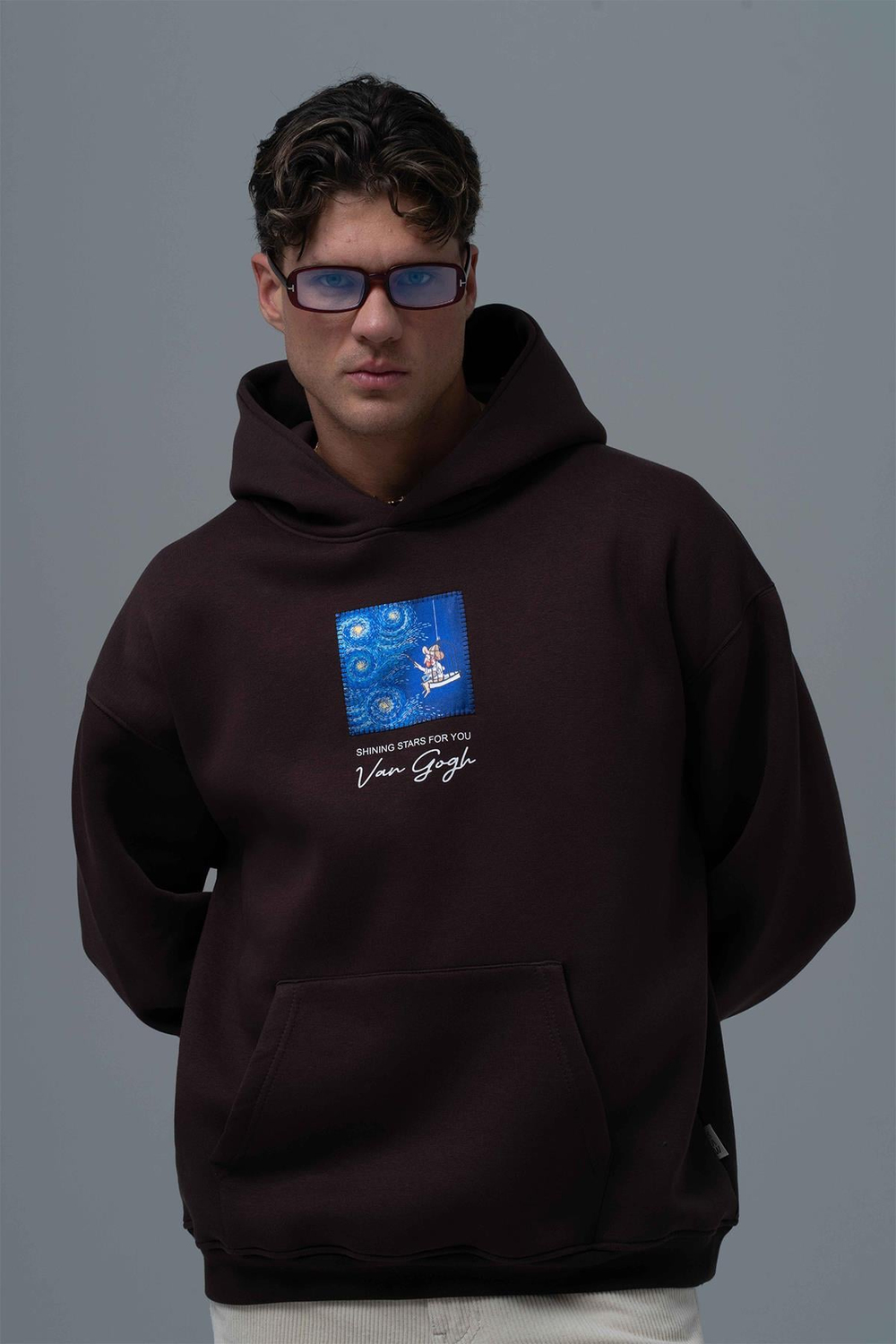 Shining Stars Oversized Sweatshirt Brown