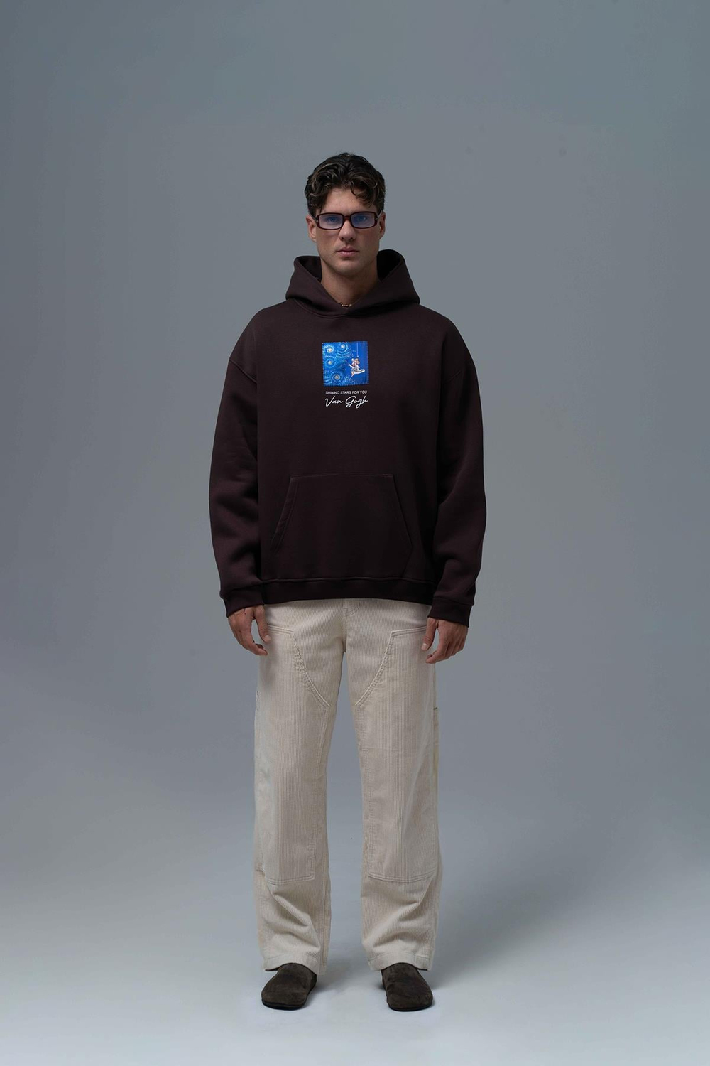 Shining Stars Oversized Sweatshirt Brown
