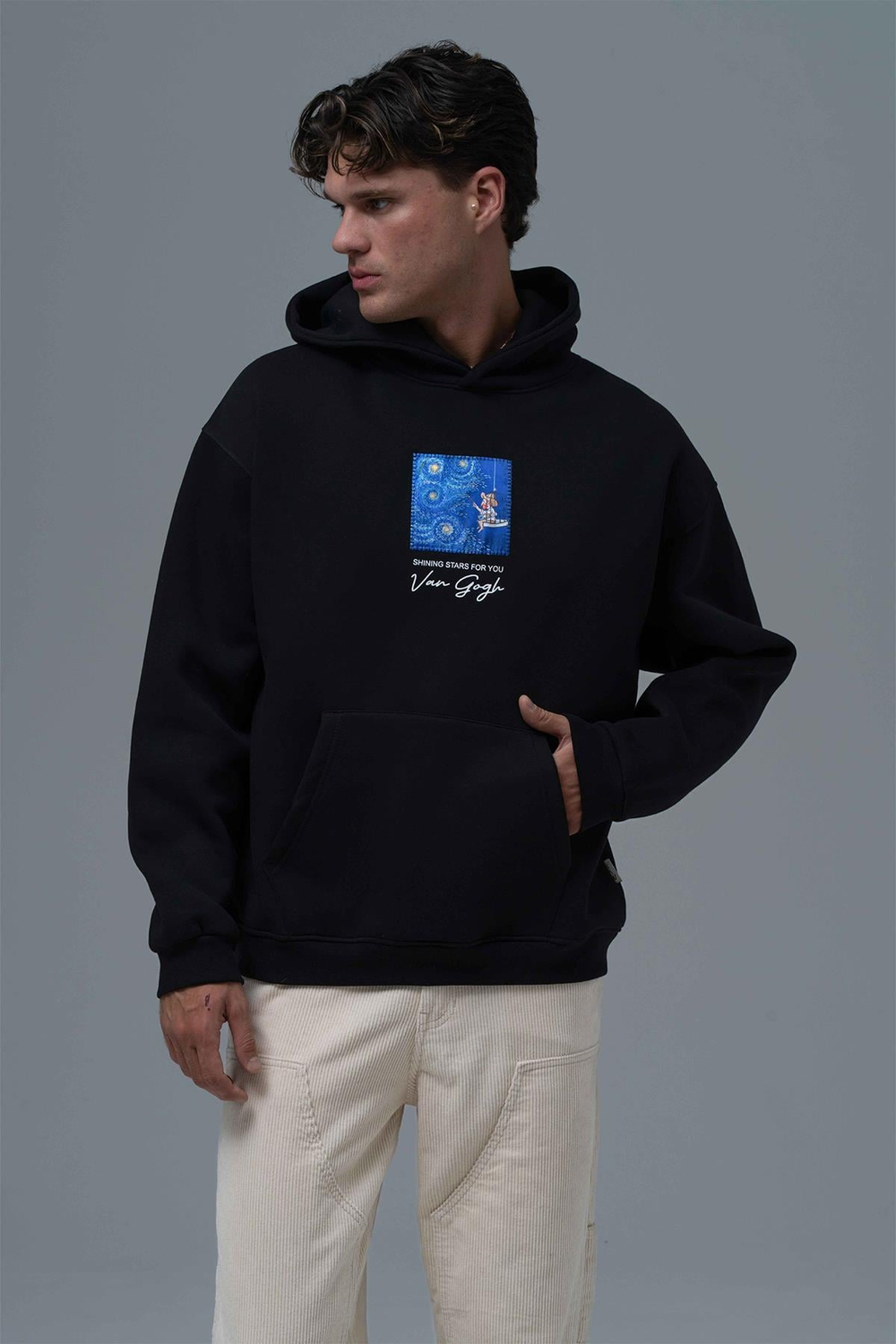 Shining Stars Oversized Sweatshirt Black