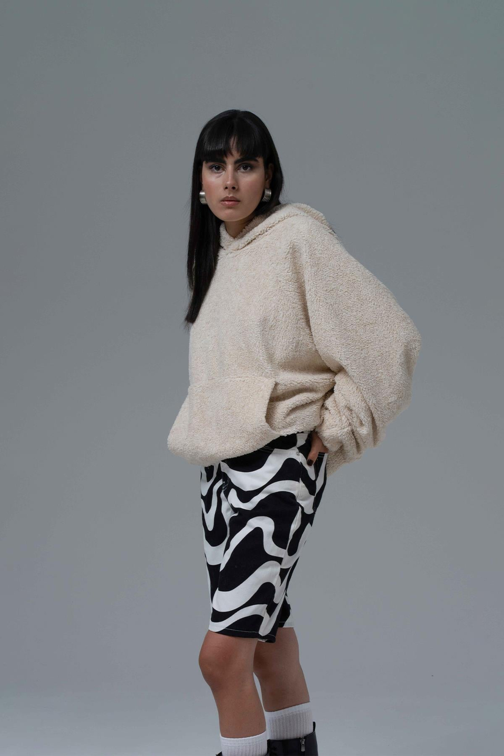 Soft Haven Oversize Welsoft Sweatshirt Kadın Açık Bej