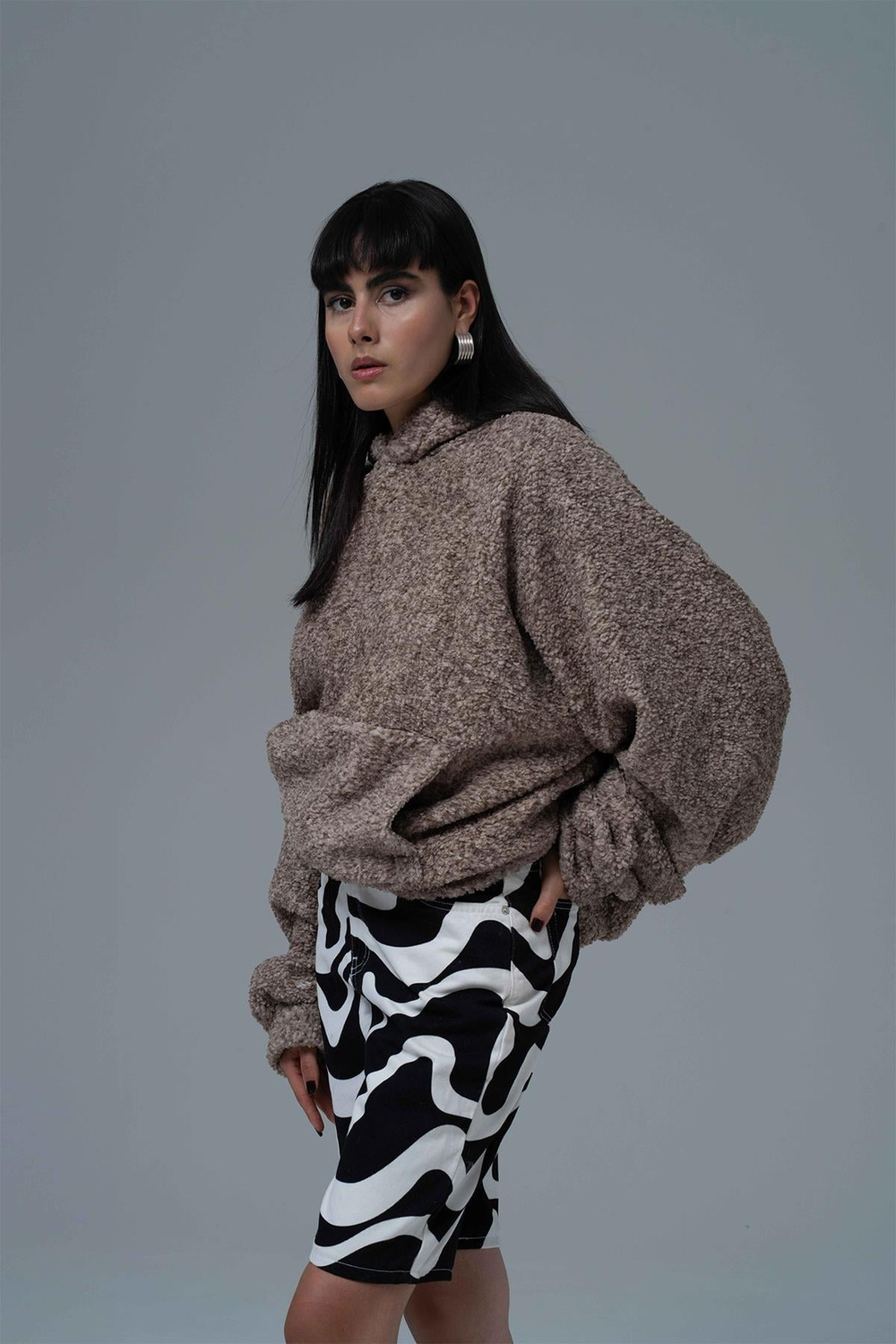 Soft Haven Oversize Welsoft Sweatshirt Kadın Vizon