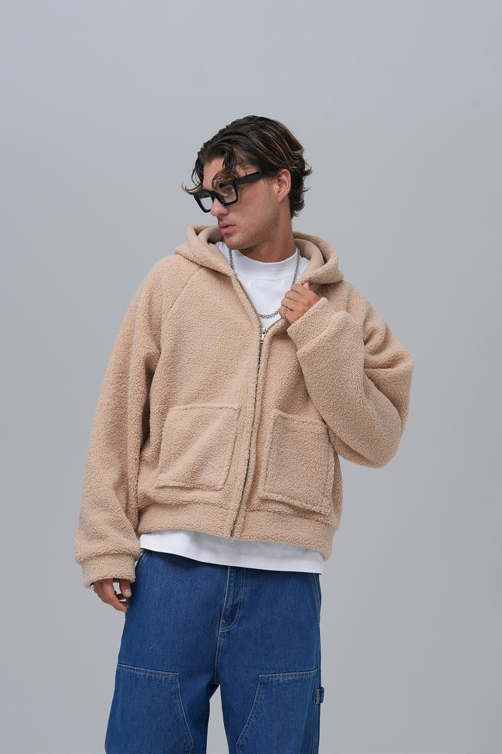 Everyday Icon Oversize Welsoft Sweatshirt Erkek Bej
