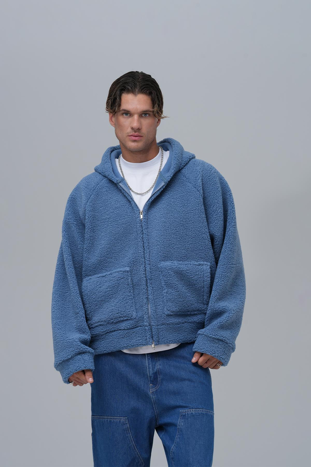 Everyday Icon Oversize Welsoft Sweatshirt Erkek Mavi