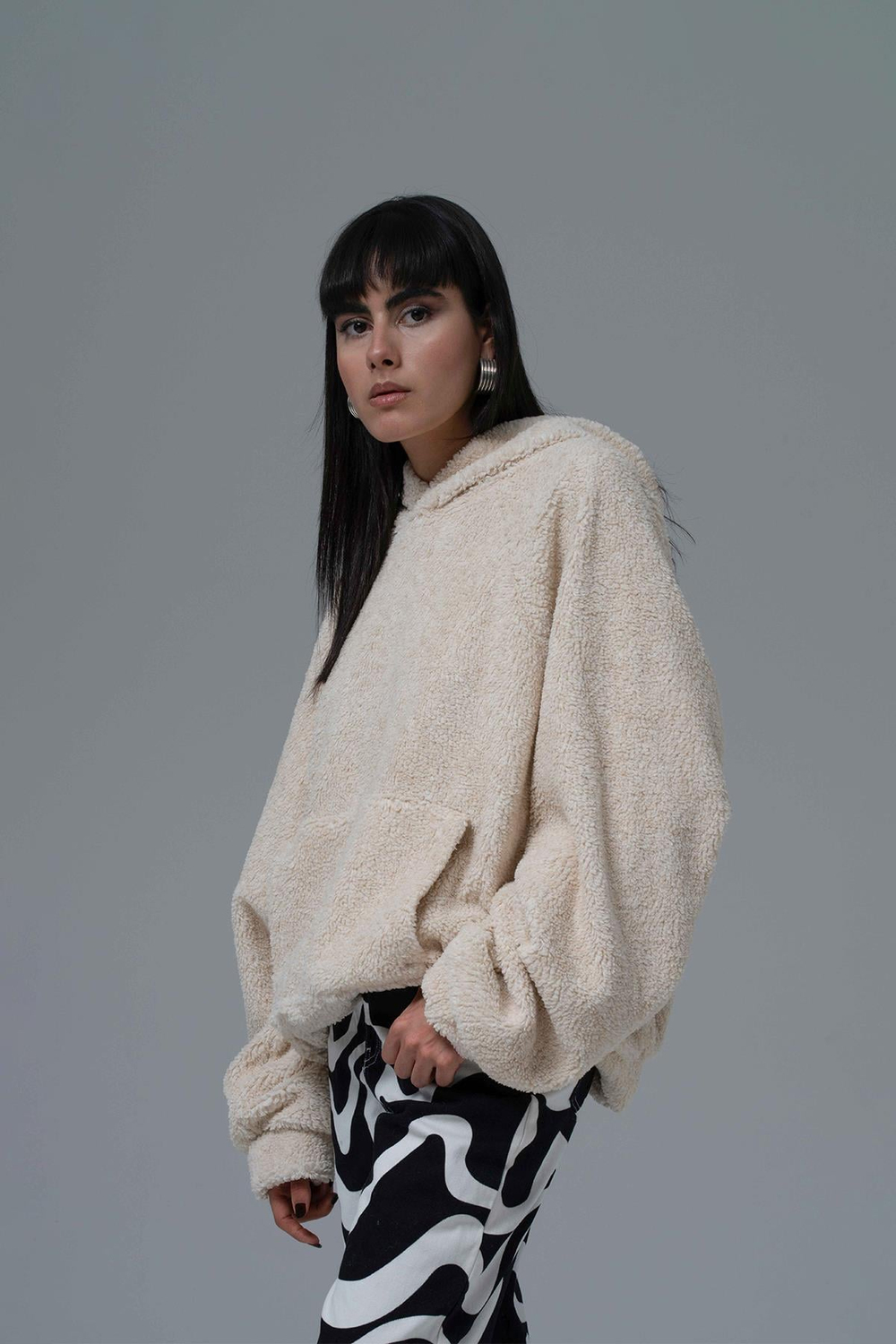 Soft Haven Oversize Welsoft Sweatshirt Kadın Açık Bej