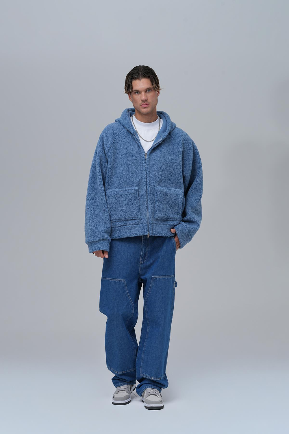 Everyday Icon Oversize Welsoft Sweatshirt Erkek Mavi