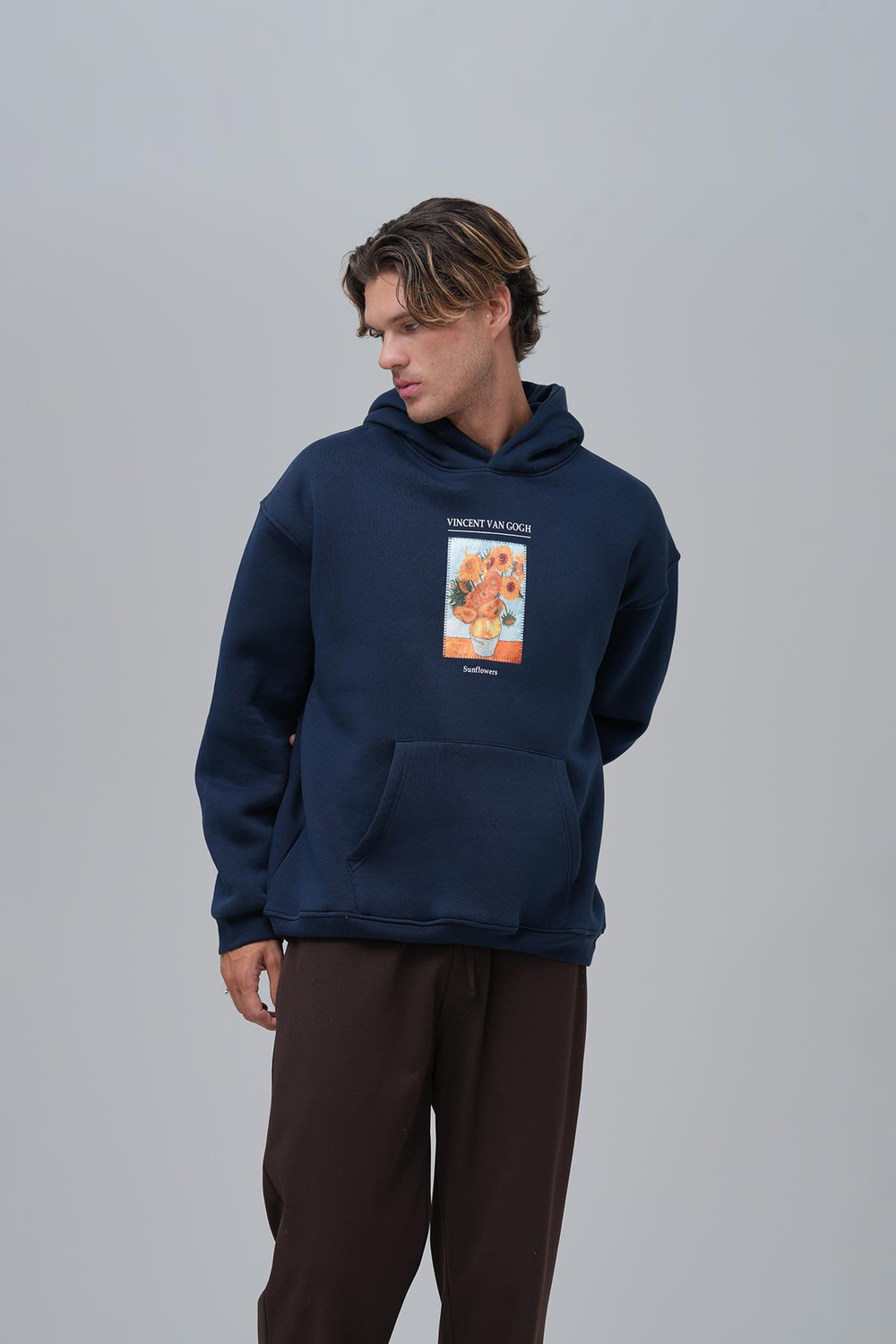 Sunflowers Vincent van Gogh Edition Oversize Sweatshirt Erkek İndigo