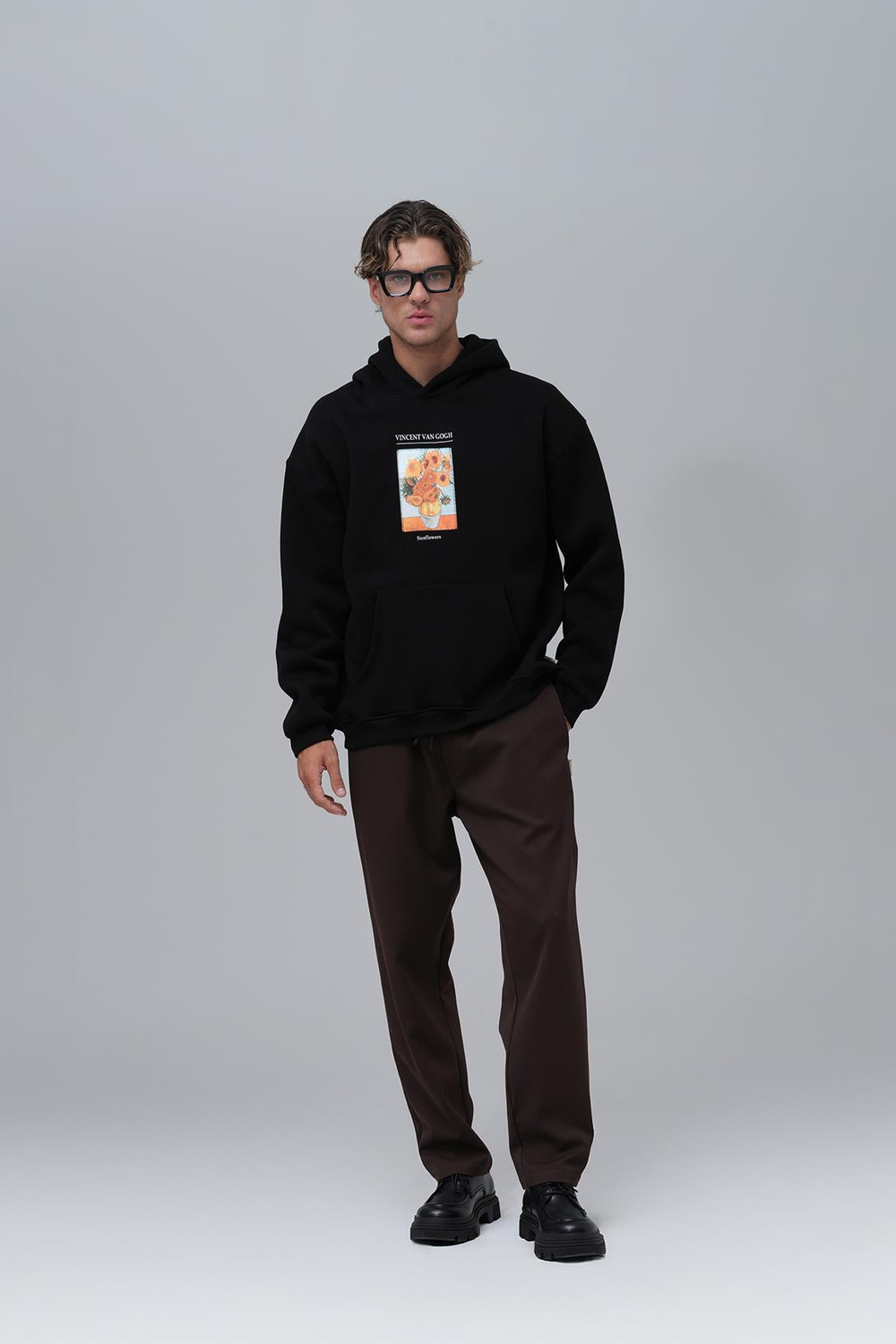 Sunflowers Vincent Van Gogh Edition Oversized Sweatshirt Black