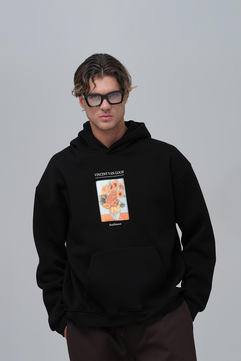 Sunflowers Vincent Van Gogh Edition Oversized Sweatshirt Black