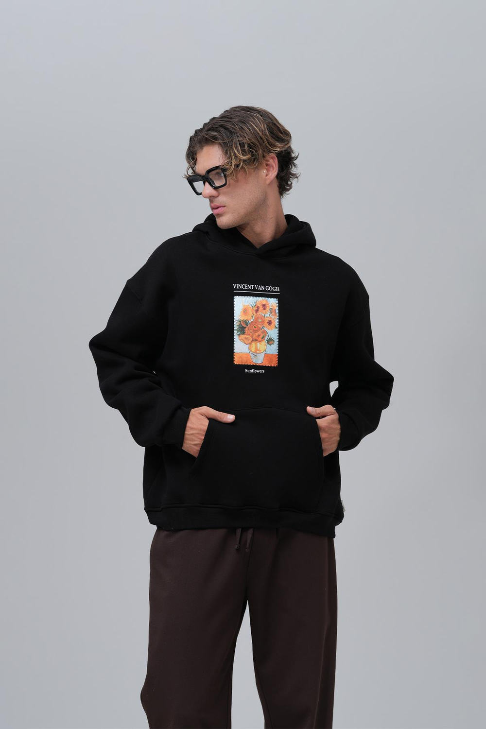 Sunflowers Vincent Van Gogh Edition Oversized Sweatshirt Black