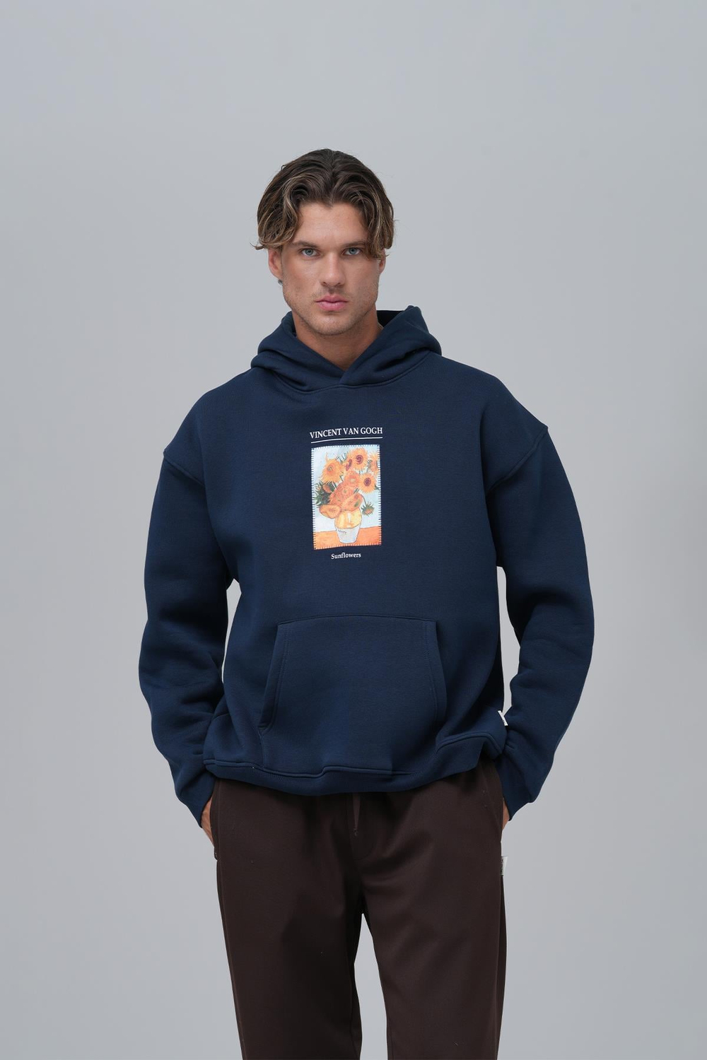Sunflowers Vincent van Gogh Edition Oversize Sweatshirt Erkek İndigo