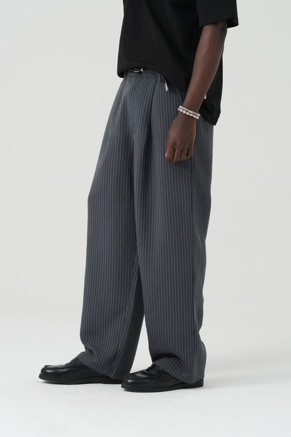 Tailor Stripe Relaxed Fit Erkek Pantolon Lacivert