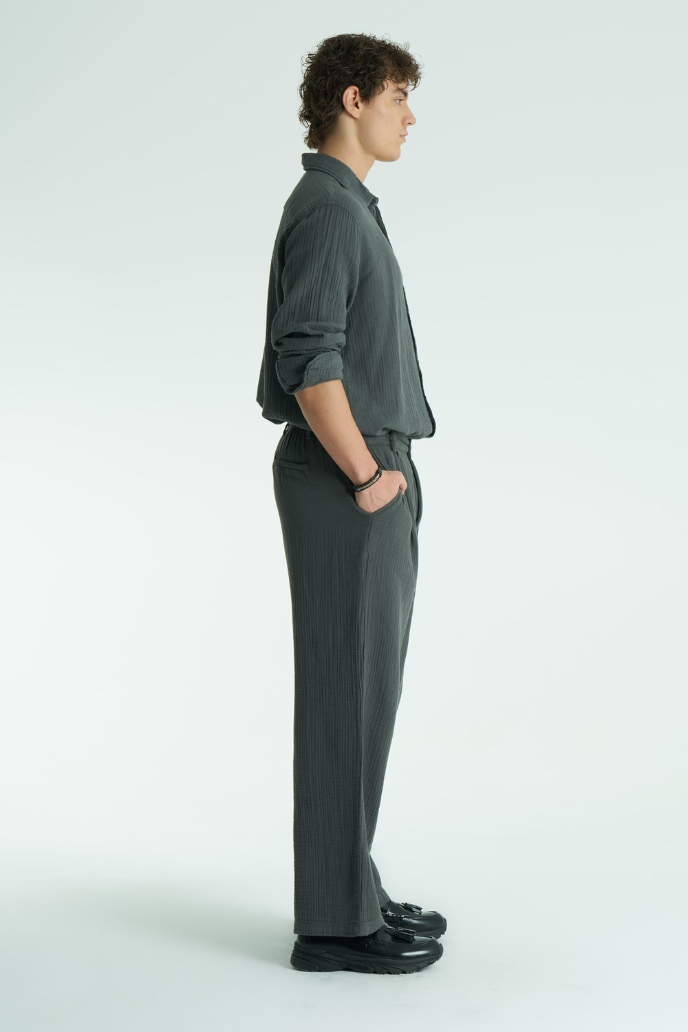 Texton Relaxed Fit Erkek Pantolon Gri