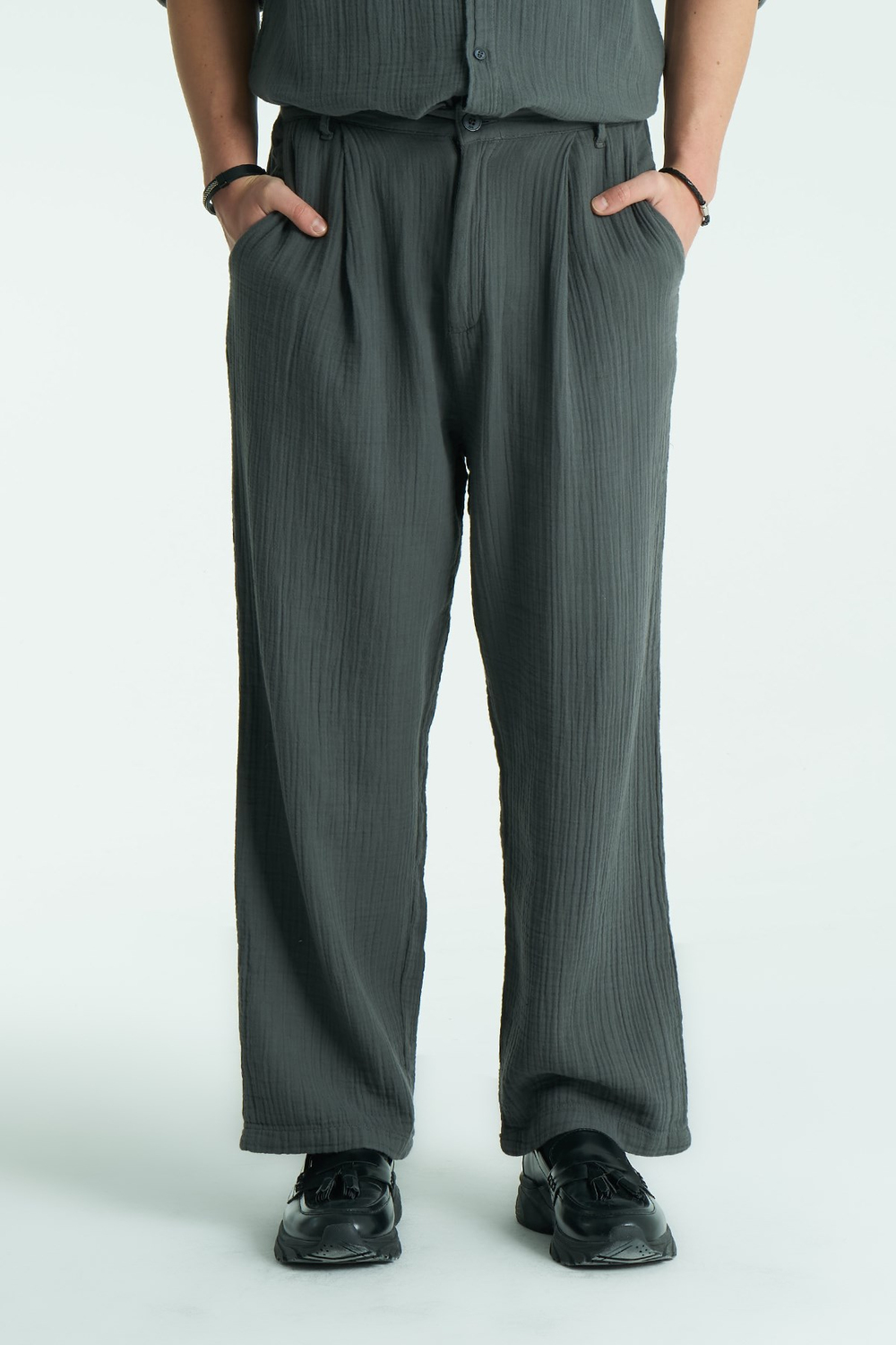 Texton Relaxed Fit Erkek Pantolon Gri