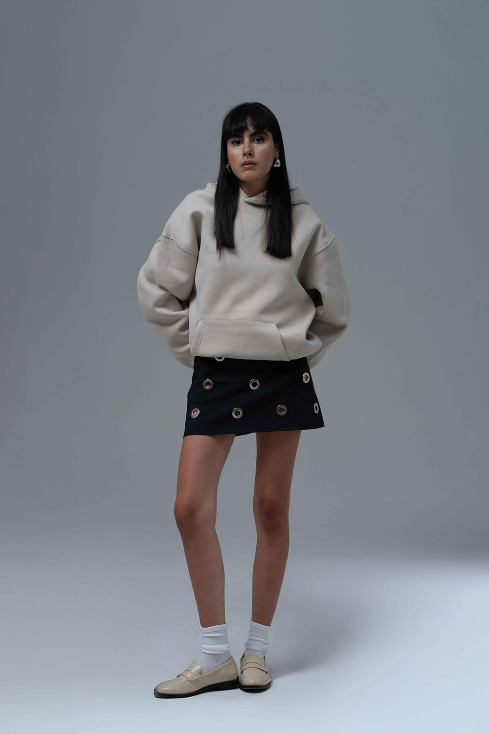 The Story of Layers Oversize Sweatshirt Kadın Stone