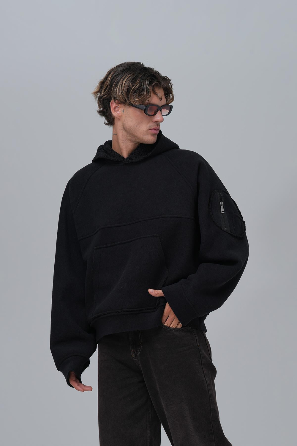 Urban Shield Oversize Welsoft Sweatshirt Erkek Siyah