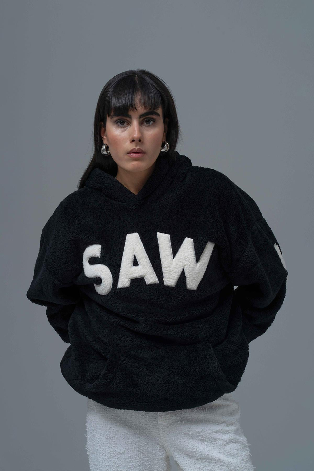 Time Of Choose Oversize Welsoft Sweatshirt Kadın Siyah