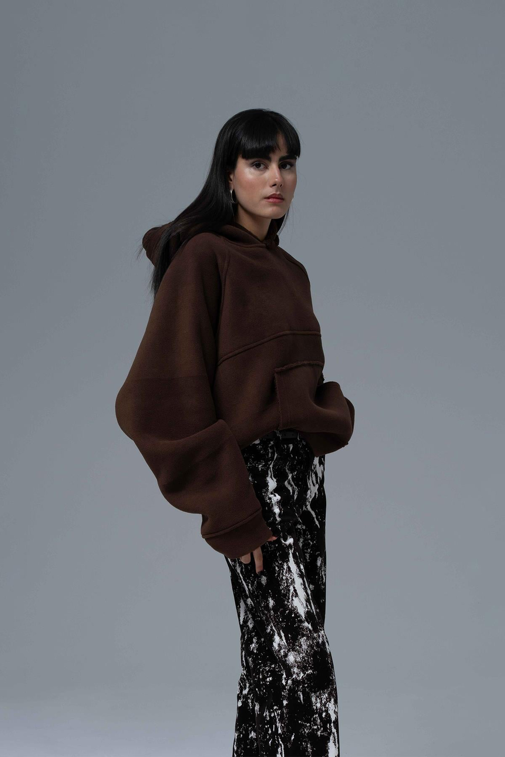Urban Shield Oversize Welsoft Sweatshirt Kadın Kahverengi