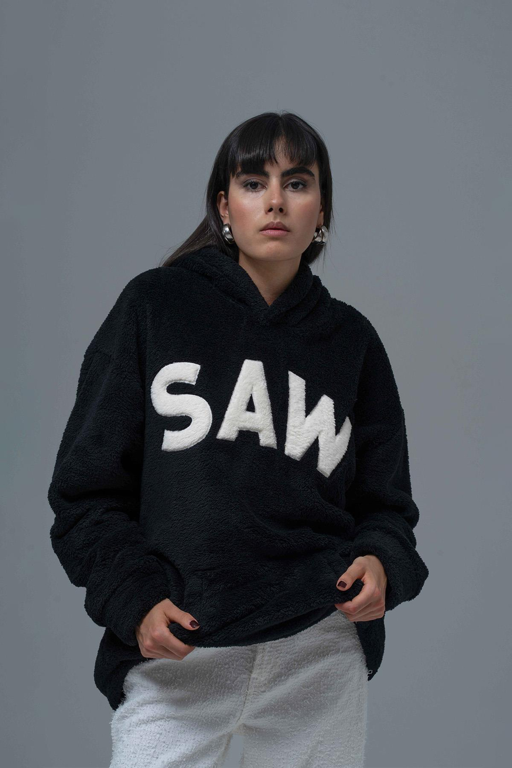 Time Of Choose Oversize Welsoft Sweatshirt Kadın Siyah