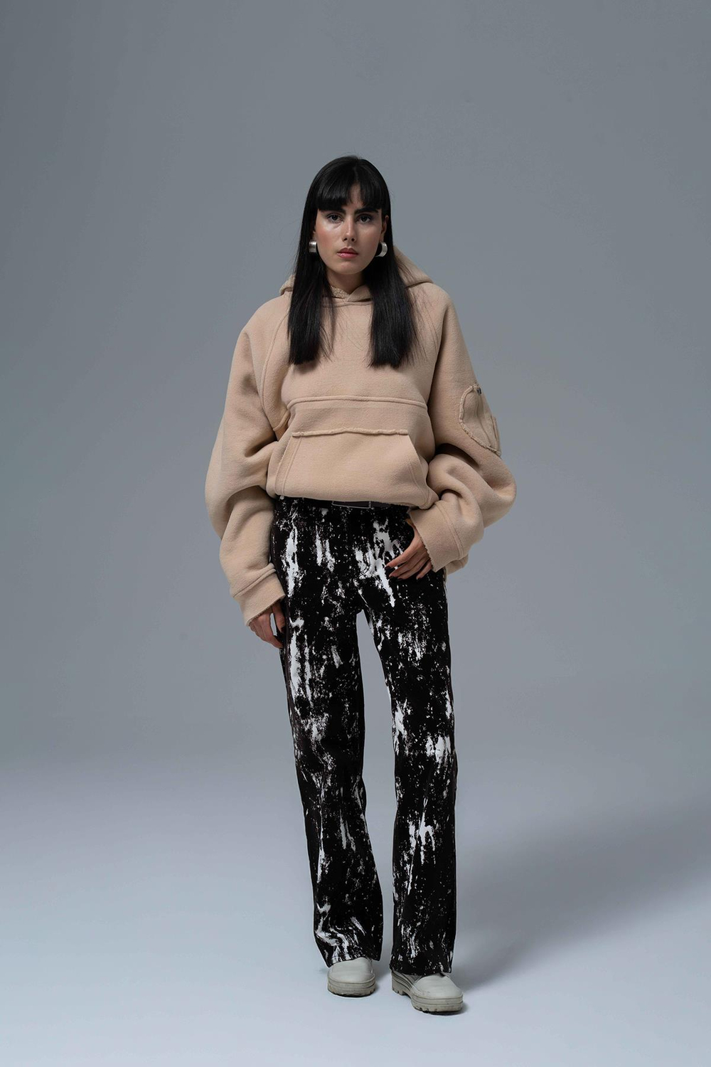Urban Shield Oversize Welsoft Sweatshirt Kadın Bej