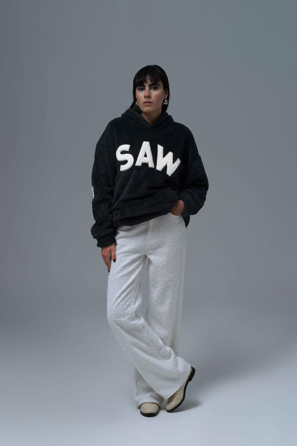 Time Of Choose Oversize Welsoft Sweatshirt Kadın Siyah