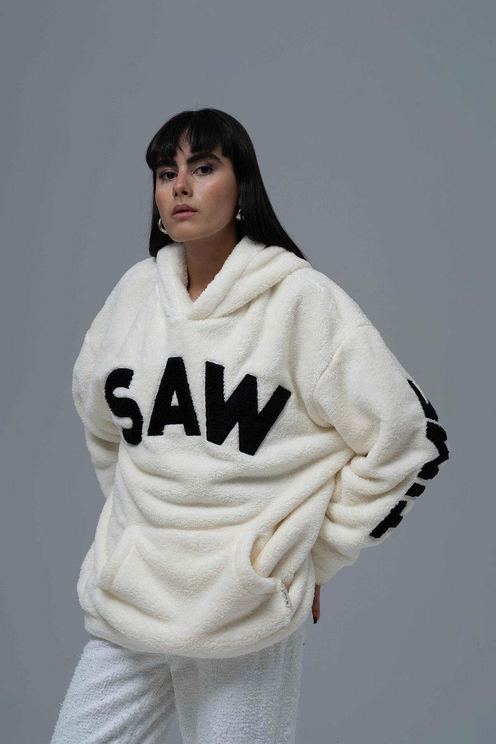 Time Of Choose Oversize Welsoft Sweatshirt Kadın Ekru