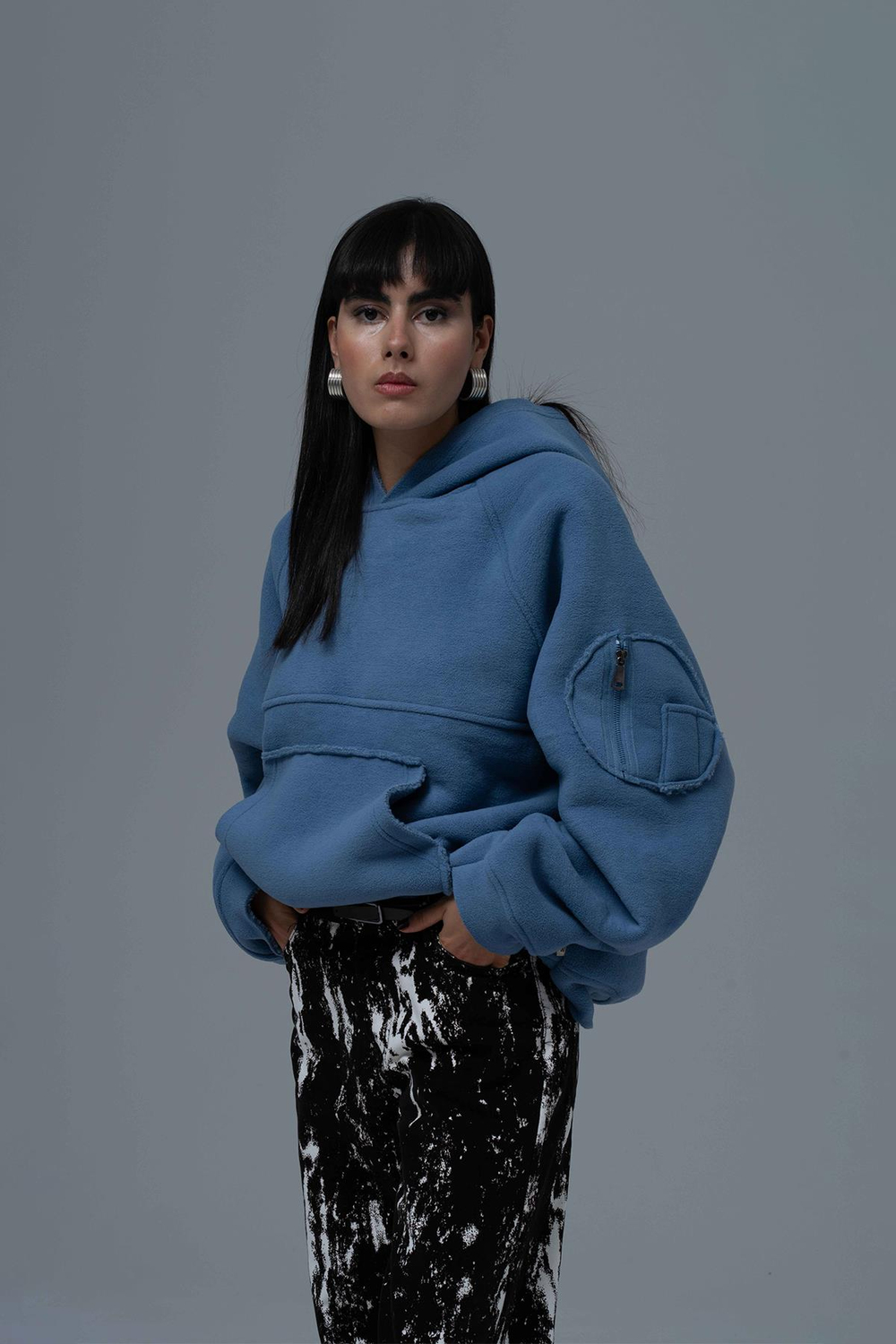 Urban Shield Oversize Welsoft Sweatshirt Kadın Mavi