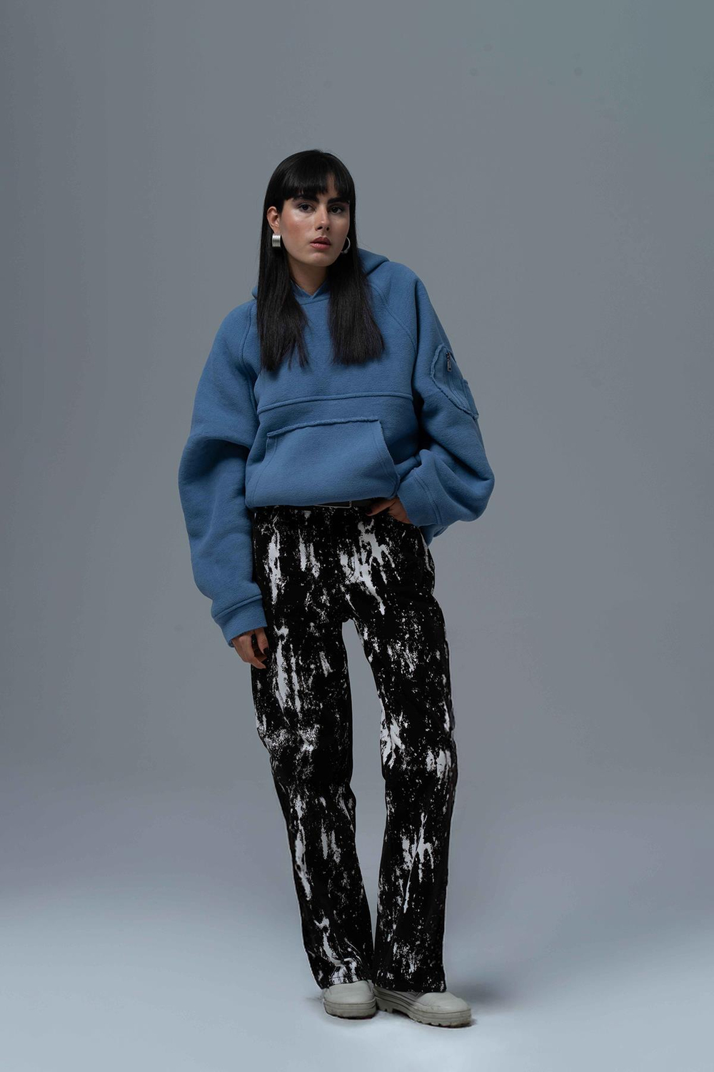 Urban Shield Oversize Welsoft Sweatshirt Kadın Mavi