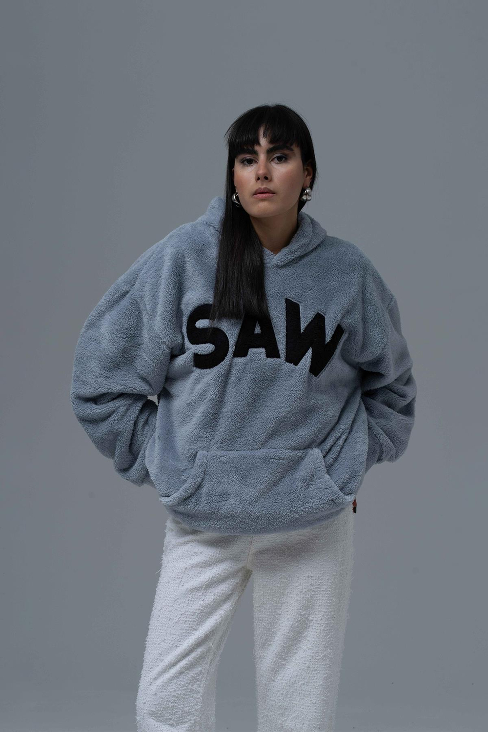 Time Of Choose Oversize Welsoft Sweatshirt Kadın Gri