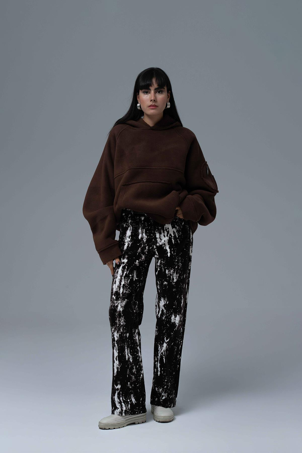 Urban Shield Oversize Welsoft Sweatshirt Kadın Kahverengi