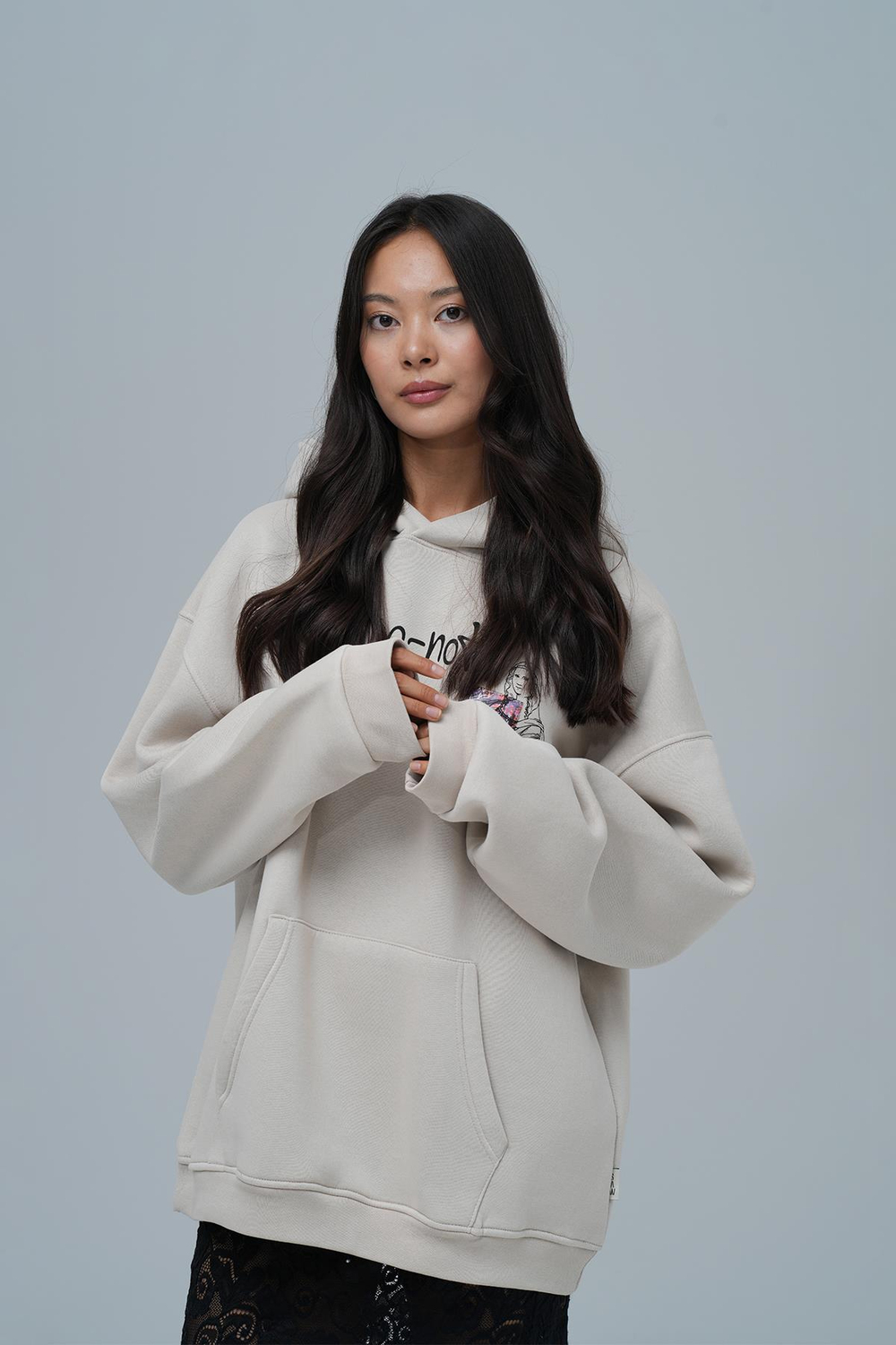 Top-Notch Oversize Sweatshirt Kadın Stone