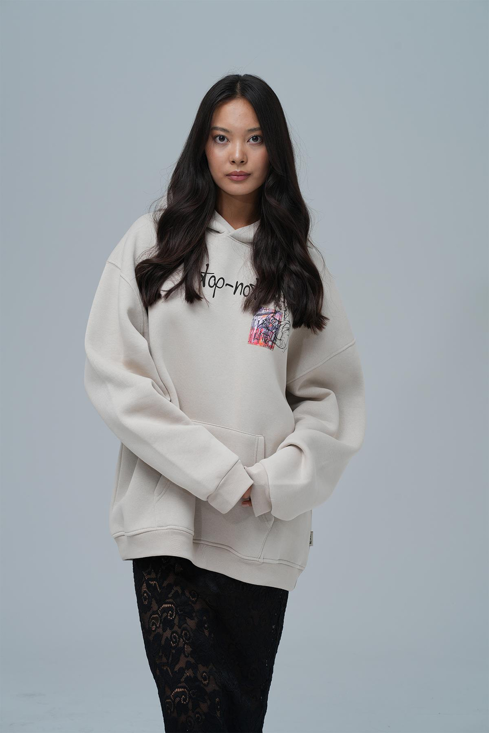 Top-Notch Oversize Sweatshirt Kadın Stone