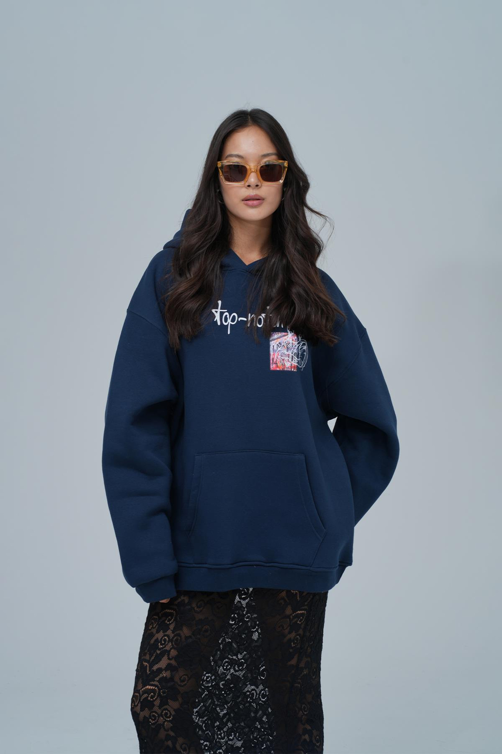 Top-Notch Oversized Sweatshirt Indigo