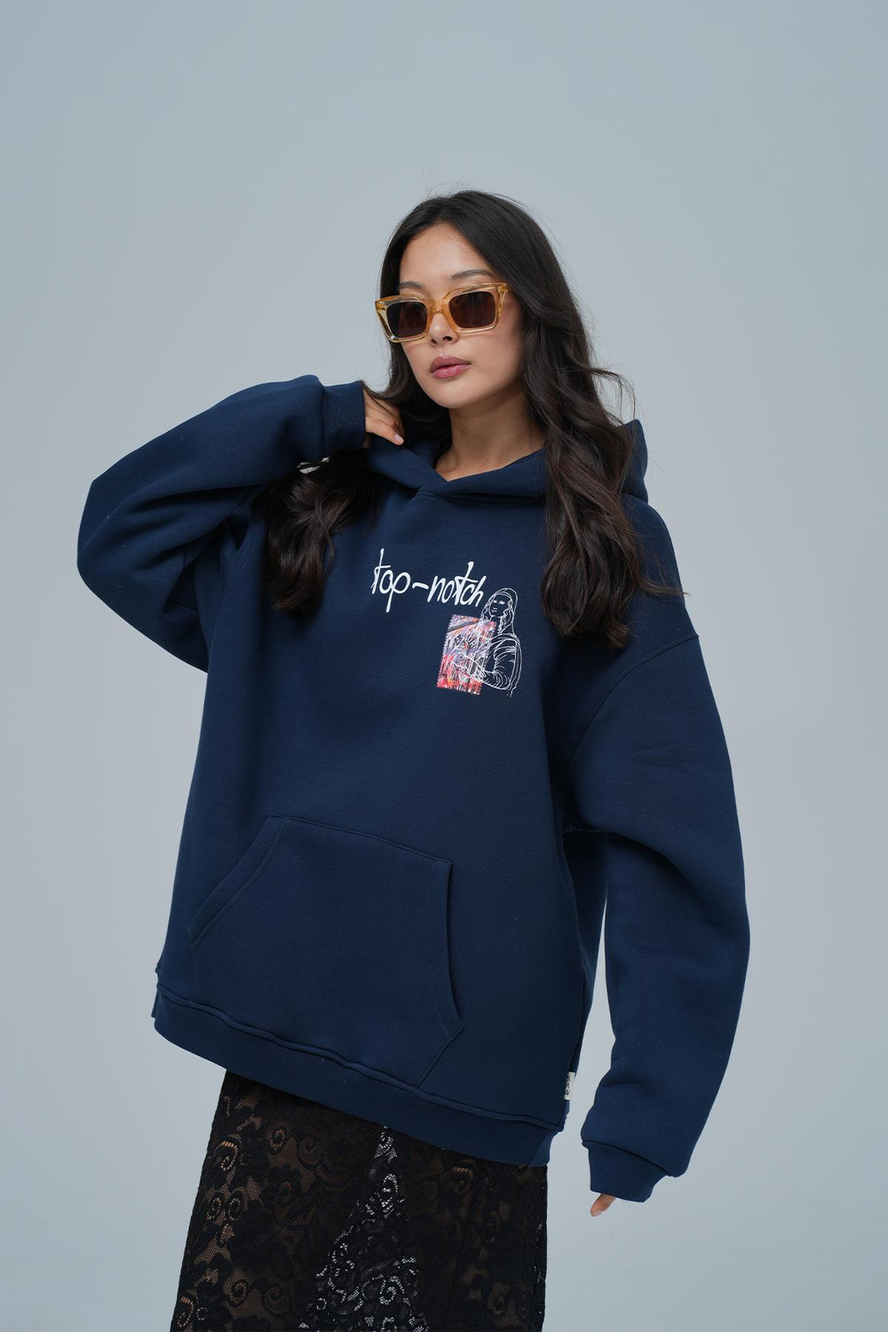 Top-Notch Oversized Sweatshirt Indigo