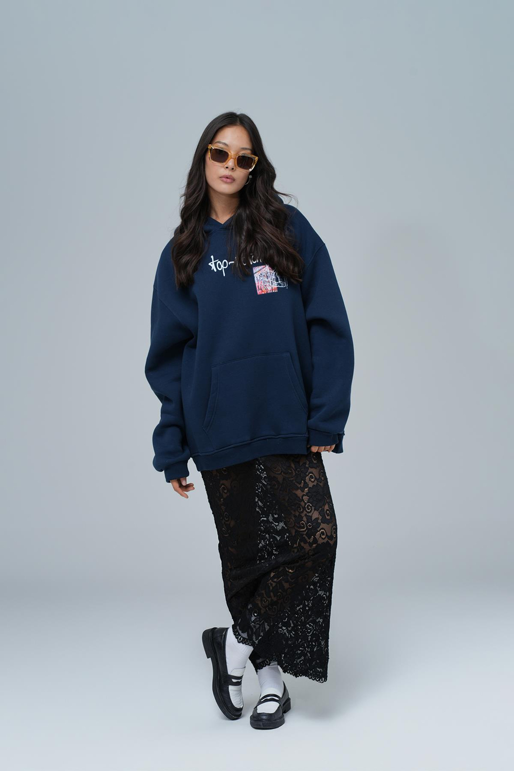 Top-Notch Oversized Sweatshirt Indigo
