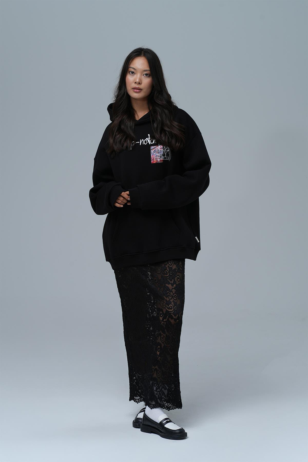 Top-Notch Oversize Sweatshirt Kadın Siyah