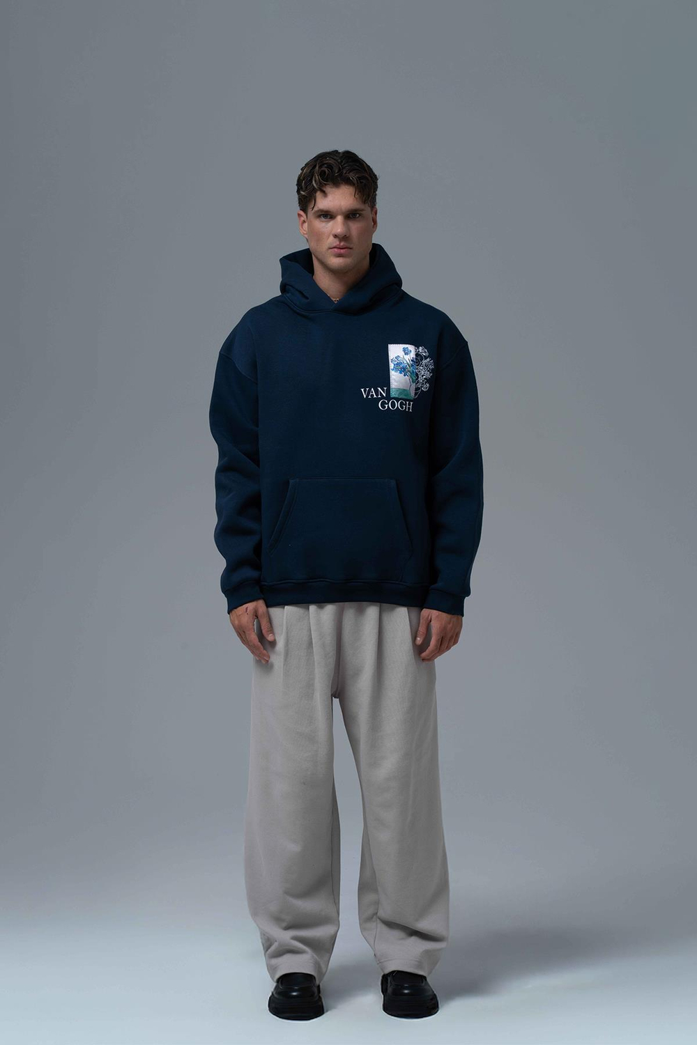 Van Gogh Irises Oversized Sweatshirt Indigo
