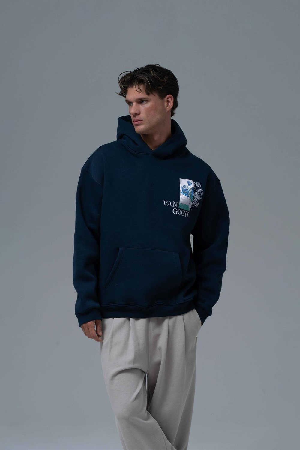 Van Gogh Irises Oversized Sweatshirt Indigo