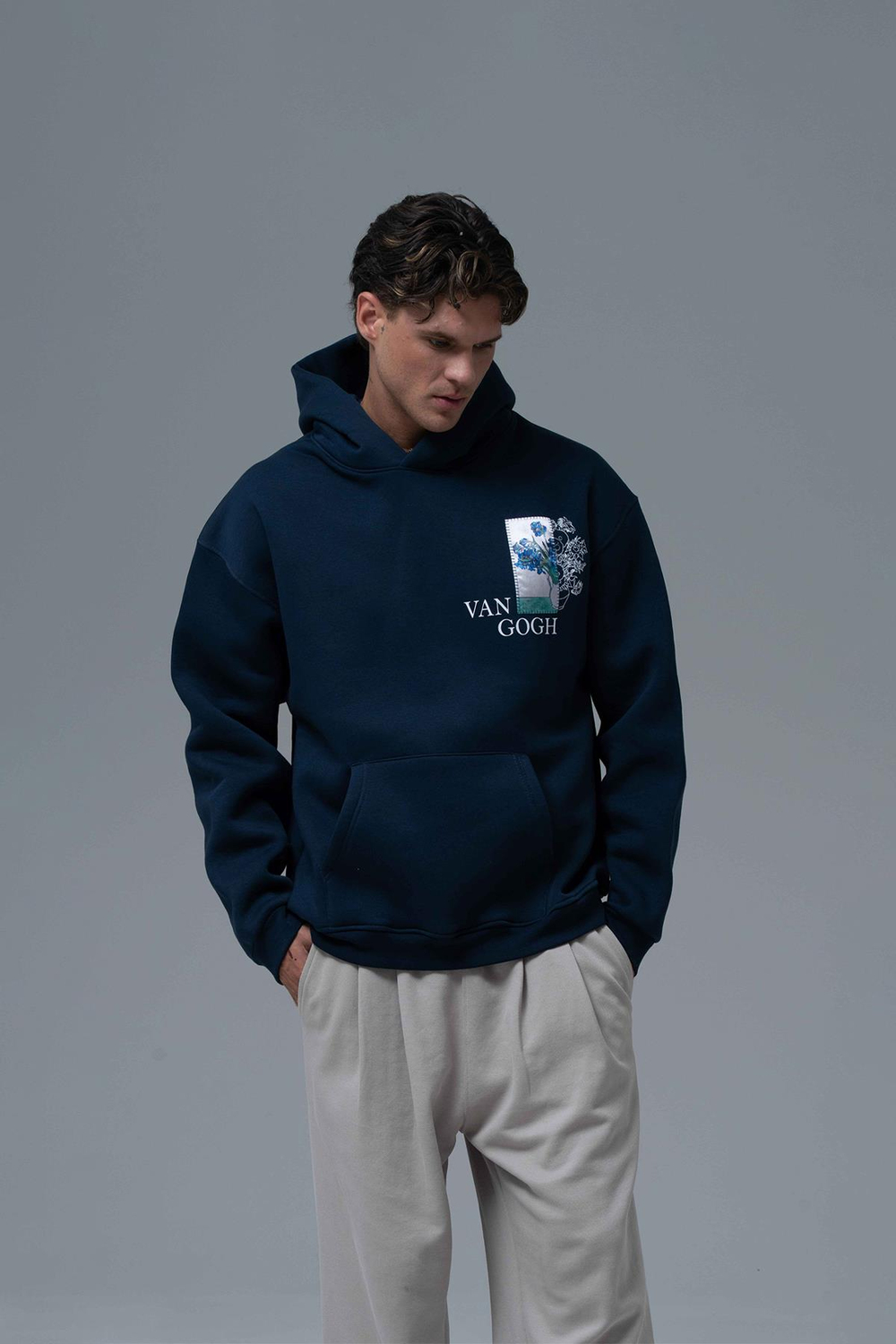 Van Gogh Irises Oversized Sweatshirt Indigo