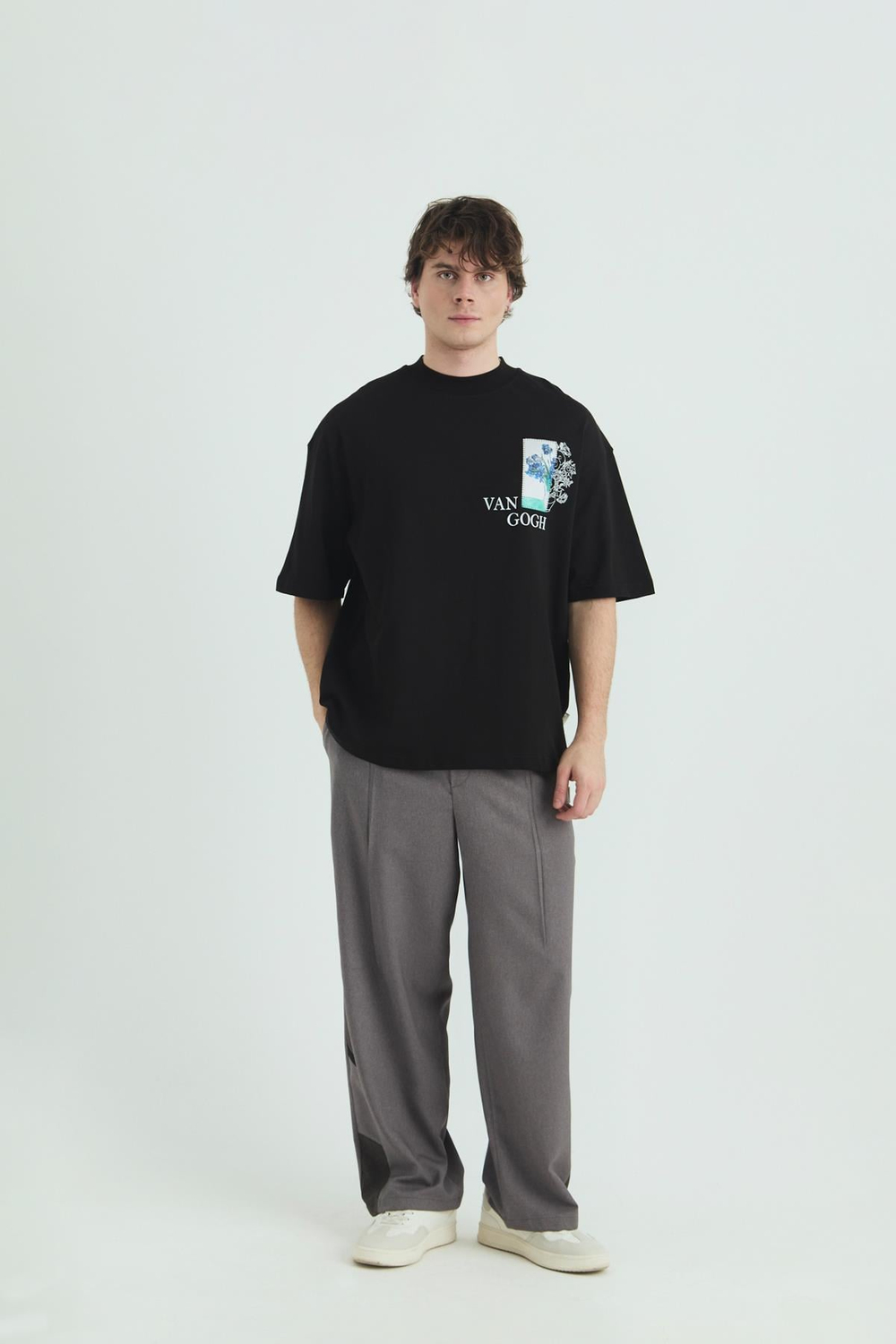Van Gogh Irises Oversized T-Shirt Black