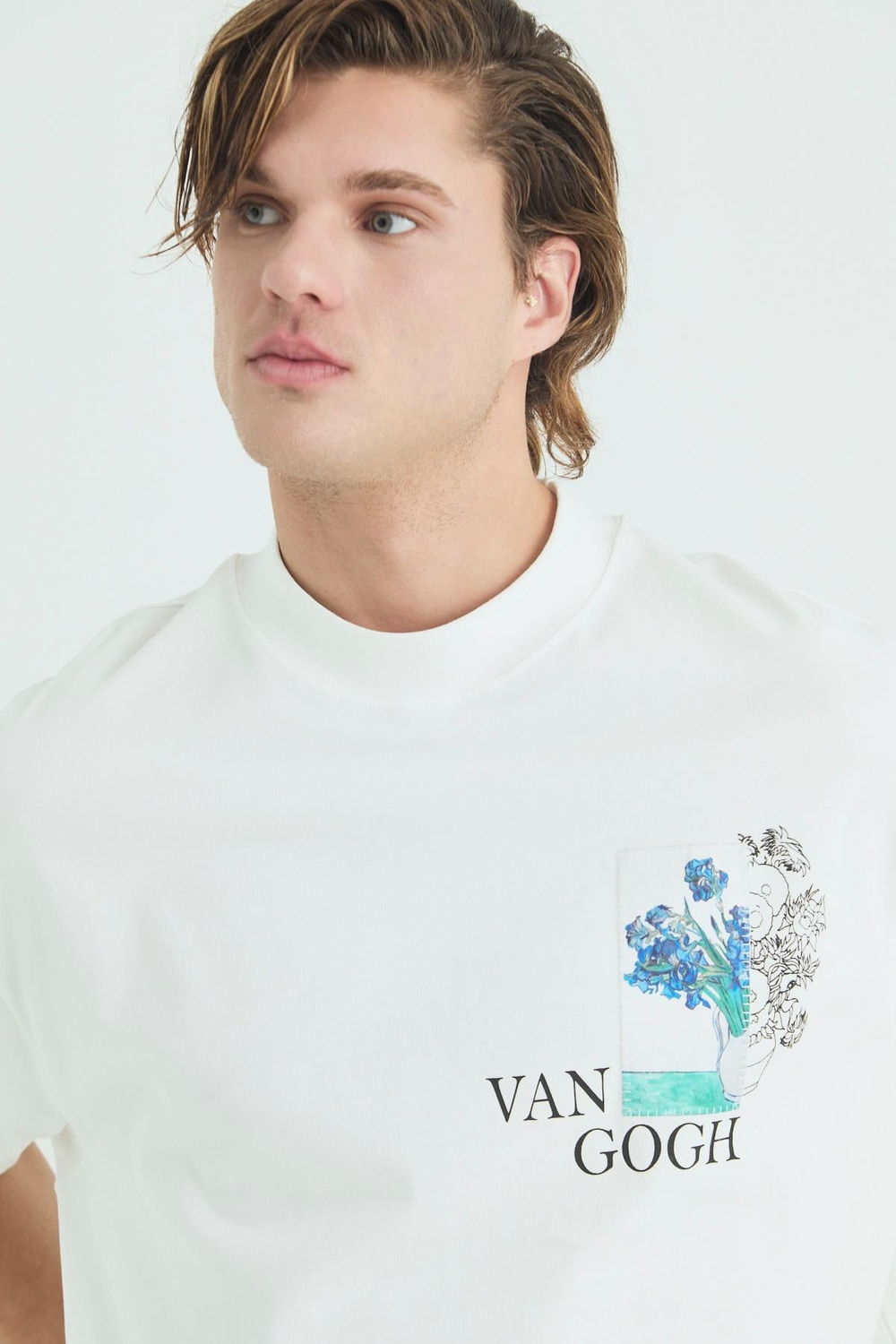 Van Gogh Irises Oversized T-Shirt Off White