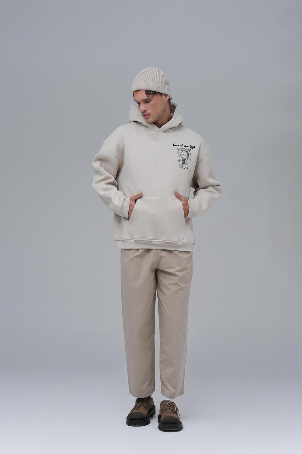 Van Gogh Threads Oversized Sweatshirt Stone