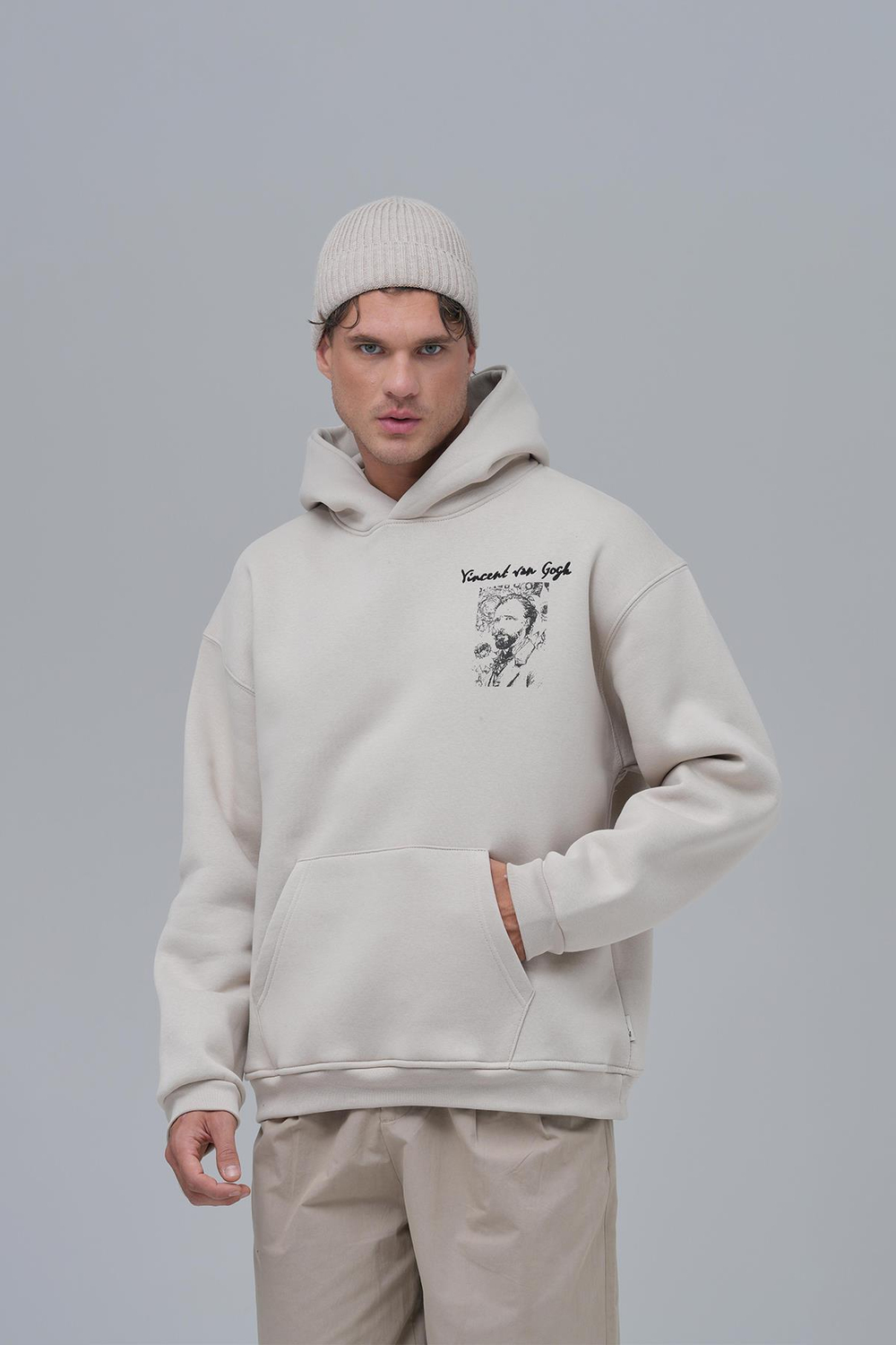 Van Gogh Threads Oversized Sweatshirt Stone